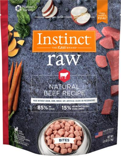 Nature’s Variety Instinct 85/15 Raw All Natural Beef Recipe for Dogs Bites 6lb SD - 5 {L - 1 R }699897 - Dog