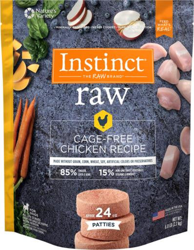 Nature's Variety Instinct 85/15 Raw Cage Free Chicken Recipe for Dogs Patties 6lb SD-5 {L-1}699905 769949630111