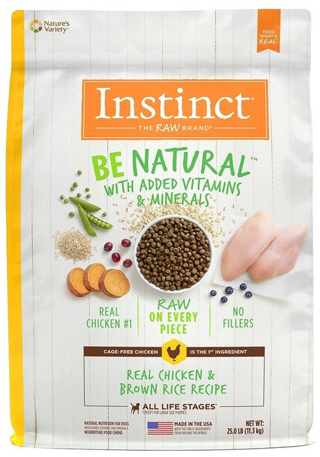Nature’s Variety Instinct Be Natural Real Chicken & Brown Rice Recipe Dog 25lb {L - 1} 699889