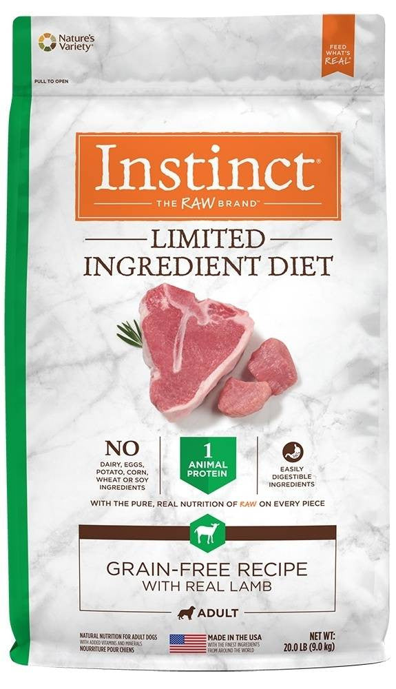Nature's Variety Instinct Limited Ingredient Diet Adult Grain Free Recipe With Real Lamb Natural Dry Dog Food 4/ 4 lb-{L+1} 769949658436