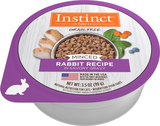 Nature's Variety Instinct Minced Cups Cat Rabbit 12/3.5 Oz {L-1} 699837 769949610311
