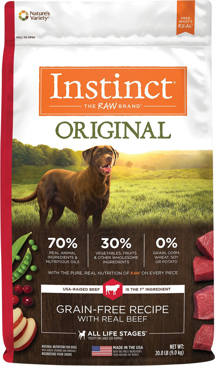 Nature's Variety Instinct Original Grain Free Recipe With Real Beef Natural Dry Dog Food-20-lb-{L-1} 769949658061