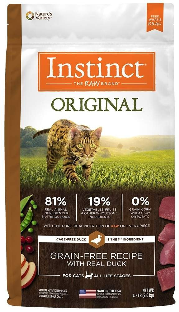 Nature's Variety Instinct Original Grain Free Recipe With Real Duck Natural Dry Cat Food-10-lb-{L+1} 769949658580