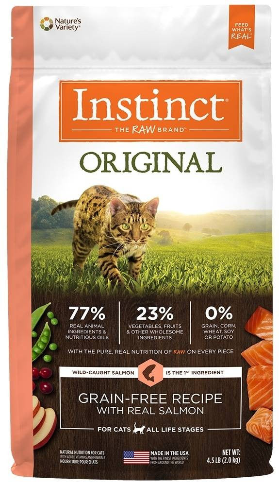 Nature's Variety Instinct Original Grain Free Recipe With Real Salmon Natural Dry Cat Food-4.5/ 4 lb-{L+1} 769949658764