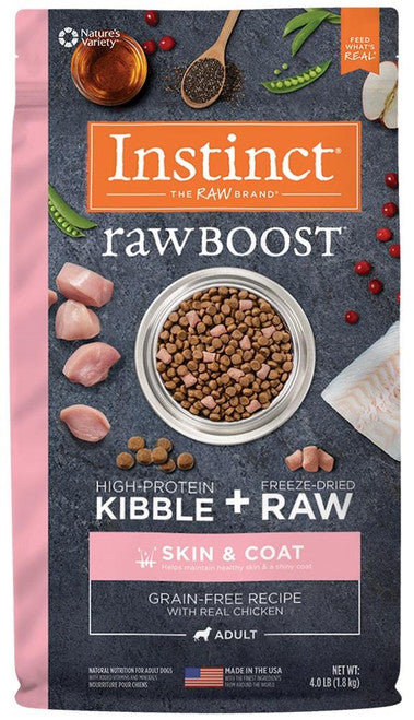 Nature’s Variety Instinct Raw Boost Grain - Free Chicken Skin & Coat Dog 4lb C=4 {L - 1}699977