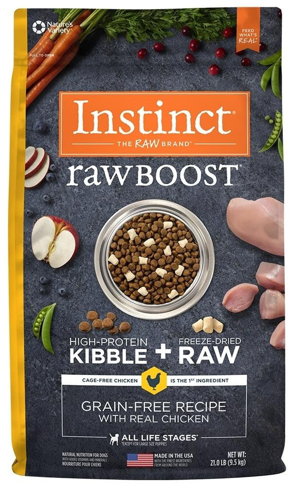 Nature's Variety Instinct Raw Boost Grain Free Recipe With Real Chicken Natural Dry Dog Food-10-lb-{L-1} 769949658238