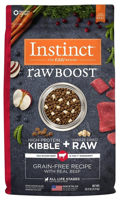 Nature's Variety Instinct Raw Boost Grain Free Recipe With Real Beef Natural Dry Dog Food-10-lb-{L+1} 769949658818