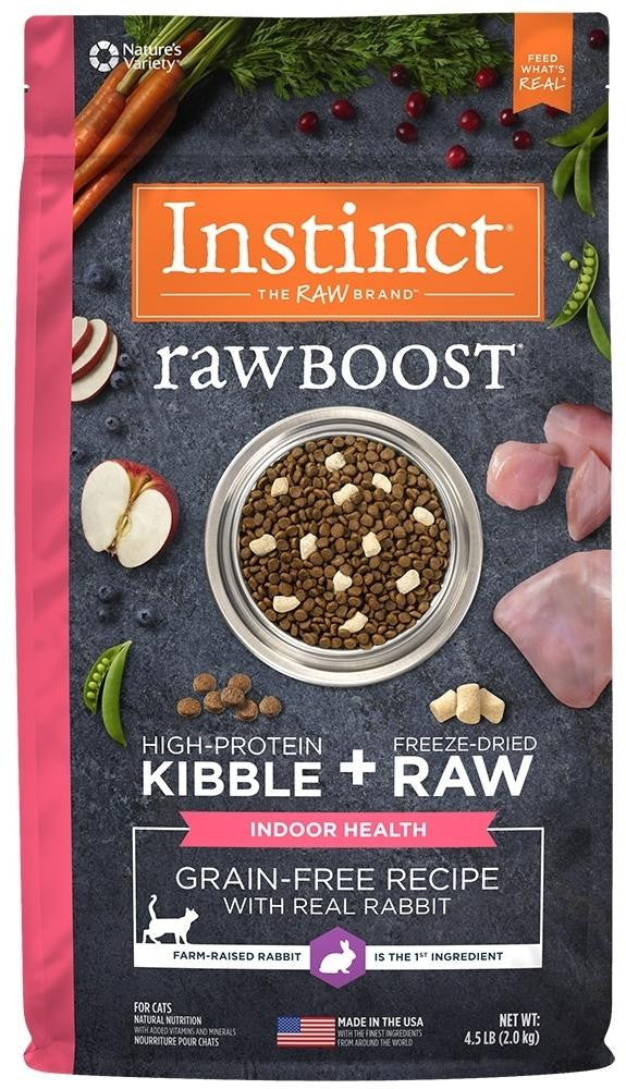 Nature's Variety Instinct Raw Boost Indoor Health Grain Free Recipe With Real Rabbit Natural Dry Cat Food-4.5-lb-{L+1} {RR} 769949658702