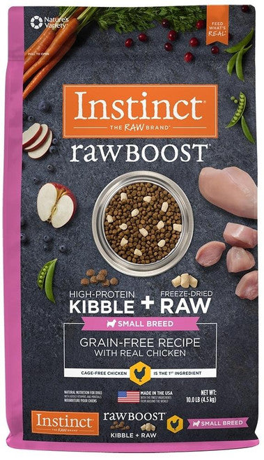 Nature’s Variety Instinct Raw Boost Small Breed Grain Free Recipe With Real Chicken Natural Dry Dog Food - 4/ 4 lb