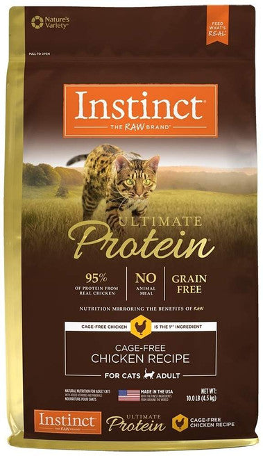 Nature’s Variety Instinct Ultimate Protein Adult Grain Free Cage Chicken Recipe Natural Dry Cat Food 4/ 4 lb - {L + 1}