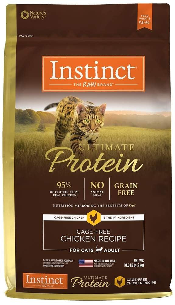 Nature's Variety Instinct Ultimate Protein Adult Grain Free Cage Free Chicken Recipe Natural Dry Cat Food-10-lb-{L-1} 769949658528