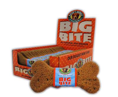 Natures Animals Big Bite All Natural Dog Biscuit Display Chicken 8 in 24 ct