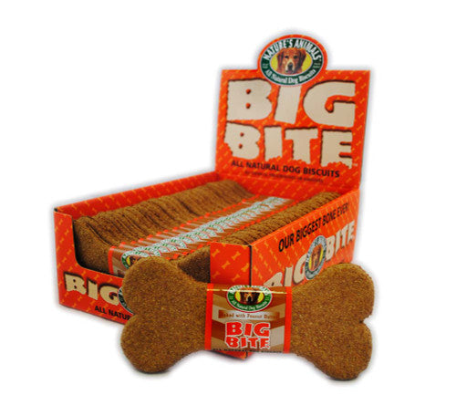 Natures Animals Big Bite All Natural Dog Biscuit Display Peanut Butter 8 in 24 ct