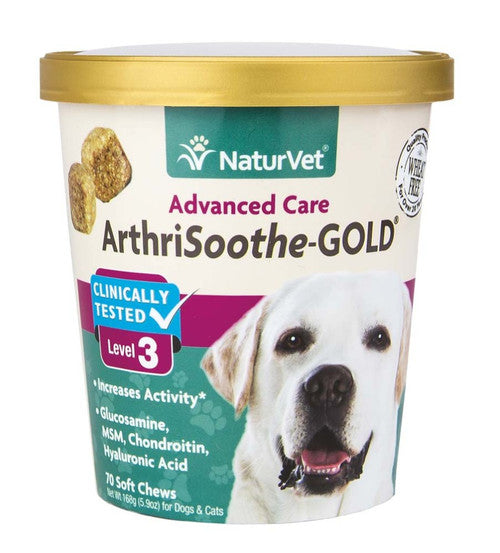 NaturVet ArthriSoothe Gold Level 3 Soft Chew 5.9 oz 70 Chews - Dog