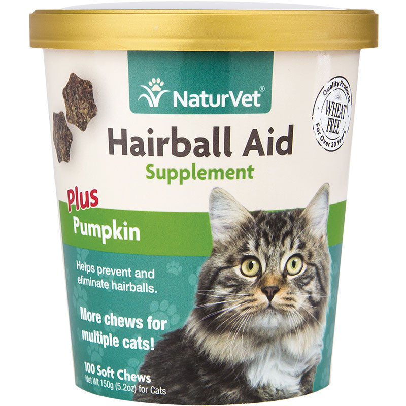 Naturvet Cat Hairball Aid Pumpkin Chew 100ct