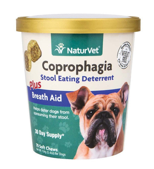 NaturVet Coprophagia Stool Eating Deterrent Soft Chews 5.4 oz 70 ct - Dog
