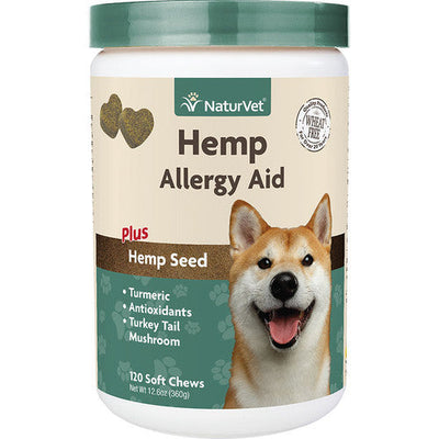 Naturvet Dog Allergy Aid Hemp Chew 120 Count