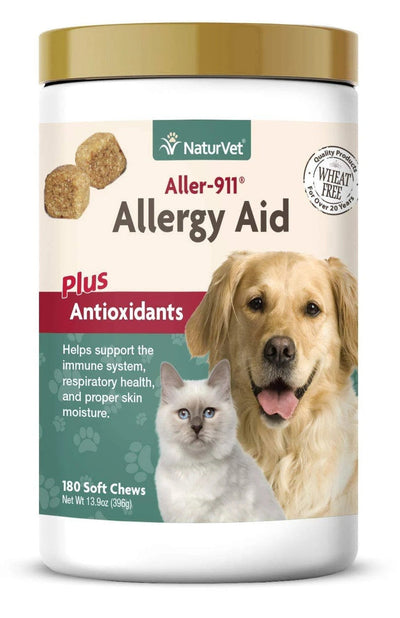 Naturvet Dog Cat Allergy 911 Antioxidant Chew 180 Count