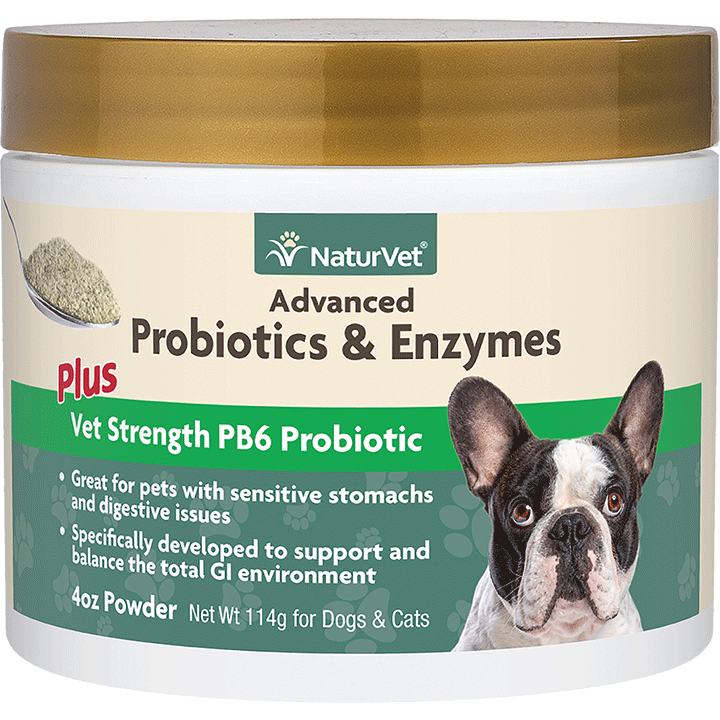 Naturvet Dog Cat Probiotics Advanced Pb6 Enzymes Powder 4oz