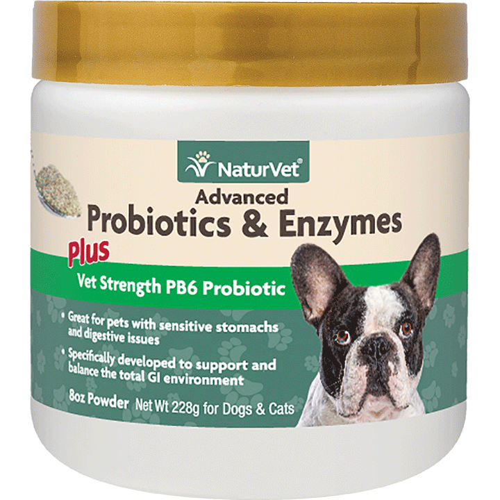 Naturvet Dog Cat Probiotics Advanced Pb6 Enzymes Powder 8oz