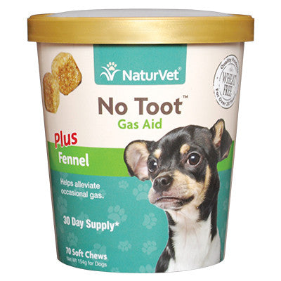 Naturvet Dog No Toot Gas Chew 70 Count
