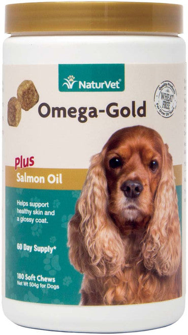 NaturVet Omega Gold PLUS Salmon Oil Soft Chews 18 oz 180 ct - Dog