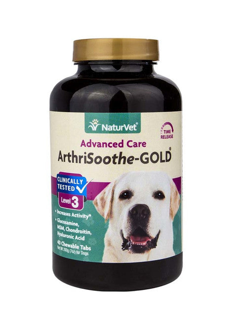 NaturVet Time Release ArthriSoothe - GOLD Chewable Tablets 40 7 oz - Dog