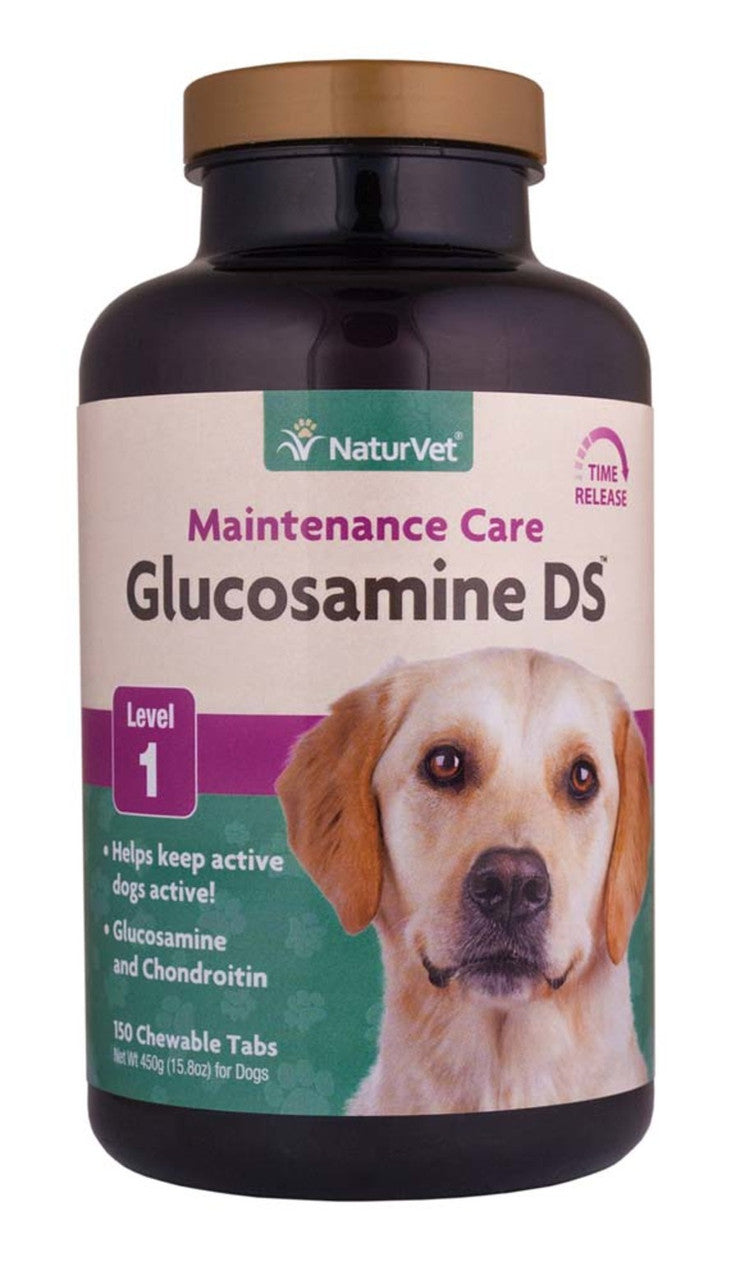 NaturVet Time Release Glucosamine DS with Chondroitin Chewable Tablets 150 15.8 oz - Dog