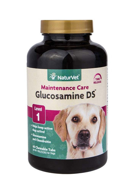 NaturVet Time Release Glucosamine DS with Chondroitin Chewable Tablets 60 6.3 oz - Dog