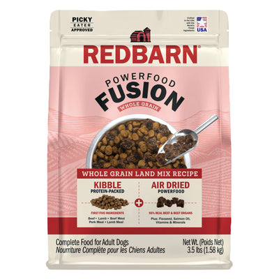 Redbarn Pet Products Powerfood Fusion Whole Grain Dry Dog Food Land Mix Beef 3.5 lb 785184120828
