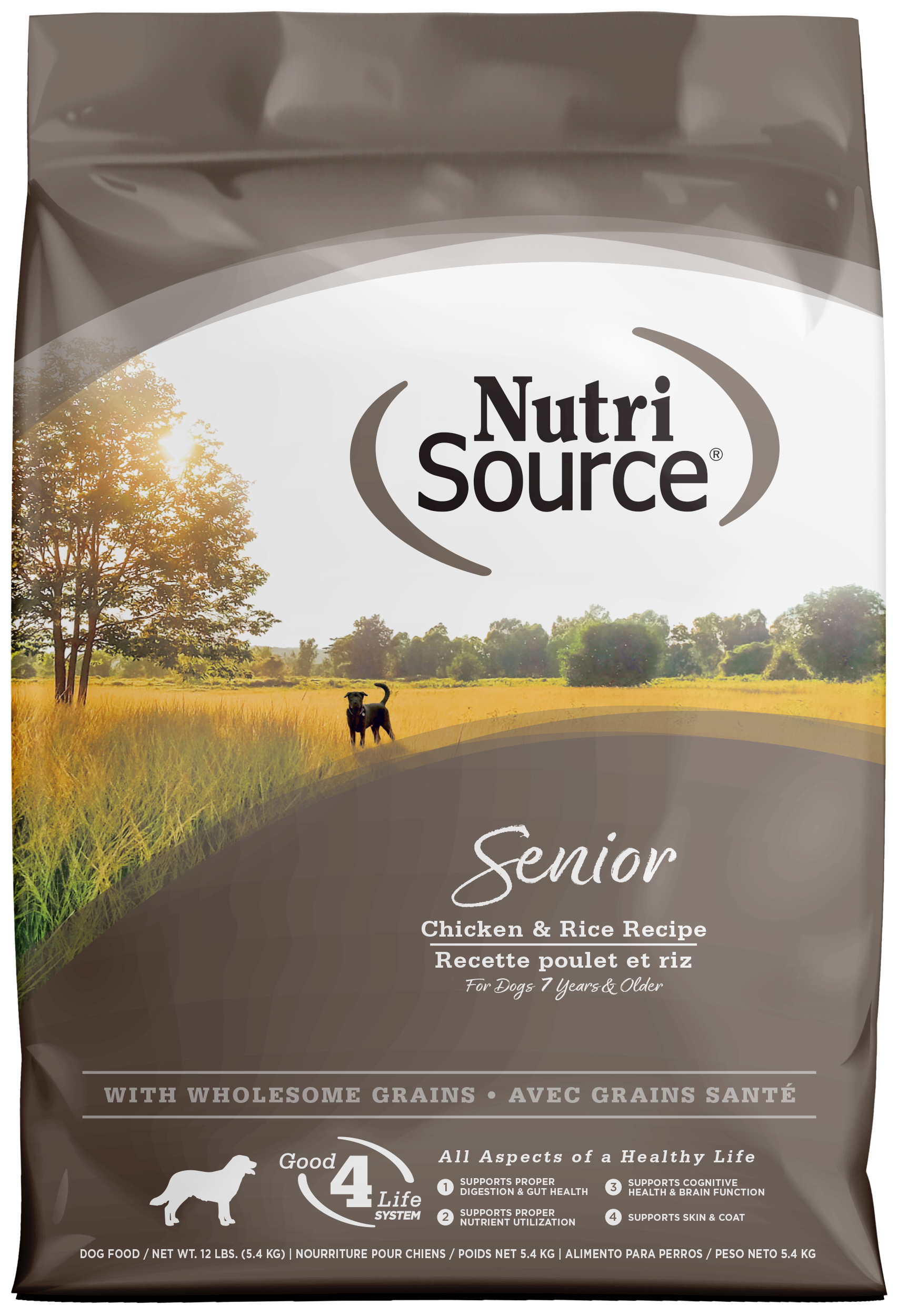 NutriSource Senior Dry Dog Food Chicken & Rice 12 lb 073893265047