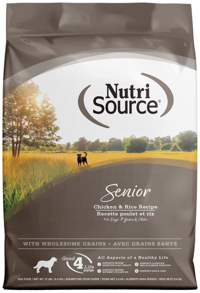 NutriSource Senior Dry Dog Food Chicken & Rice 12 lb 073893265047