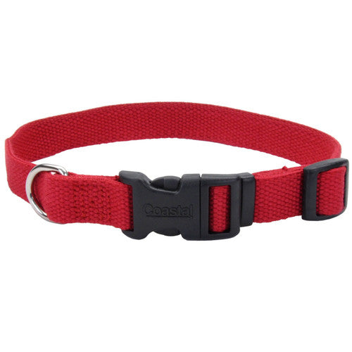New Earth Soy Adjustable Dog Collar Cranberry 3/4 in x 12 - 18