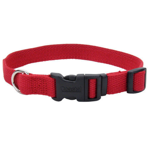 New Earth Soy Adjustable Dog Collar Cranberry 5/8 in x 8 - 12