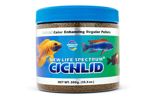 New Life Spectrum Cichlid Sinking Pellets Fish Food 10.5 oz Regular - Aquarium