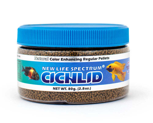New Life Spectrum Cichlid Sinking Pellets Fish Food 2.8 oz Regular - Aquarium
