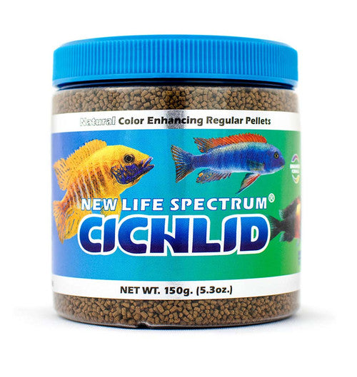 New Life Spectrum Cichlid Sinking Pellets Fish Food 5.3 oz Regular - Aquarium