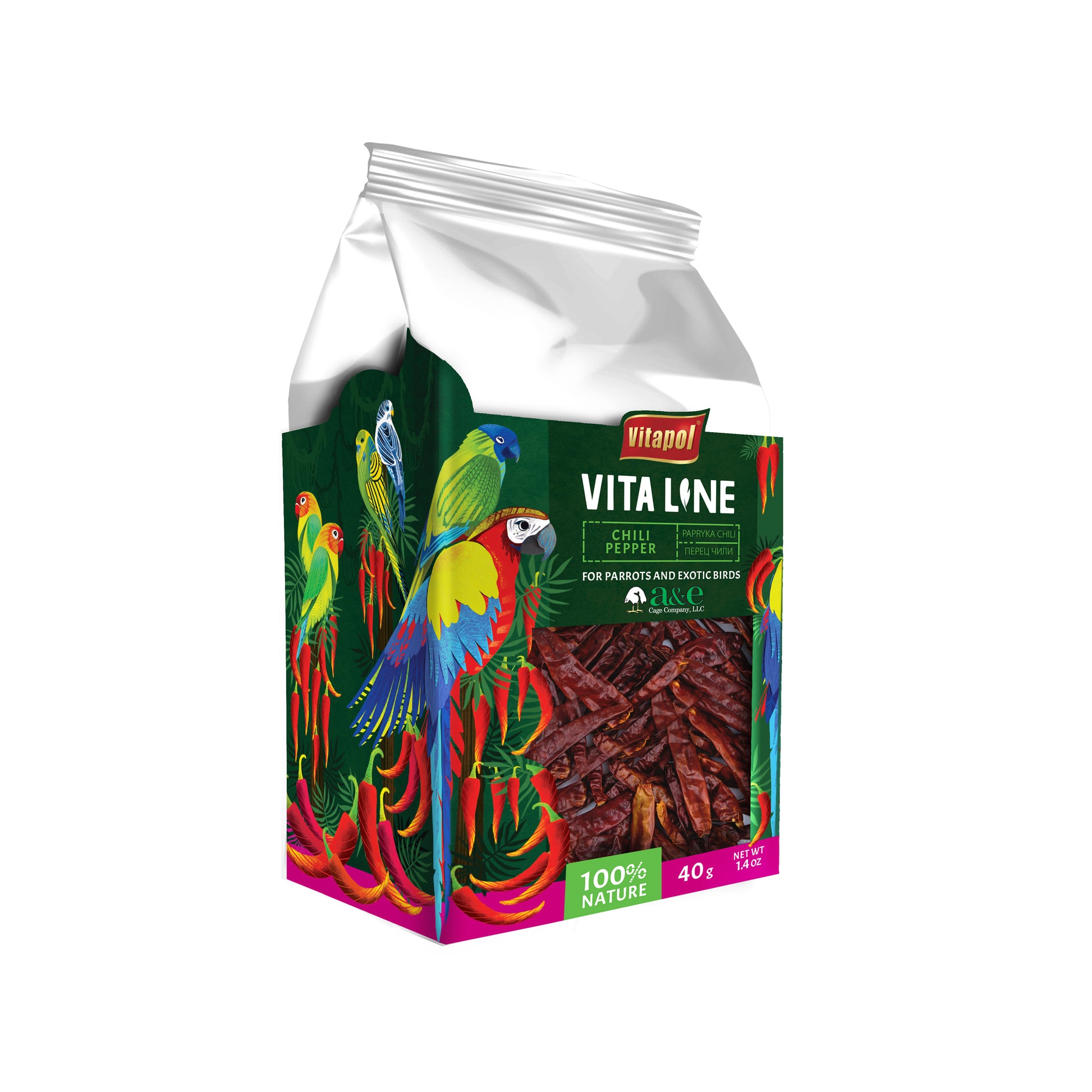 A & E Cages Vitapol Vita Line Chili Pepper for Parrots & Exotic Birds 150 g 644472006124