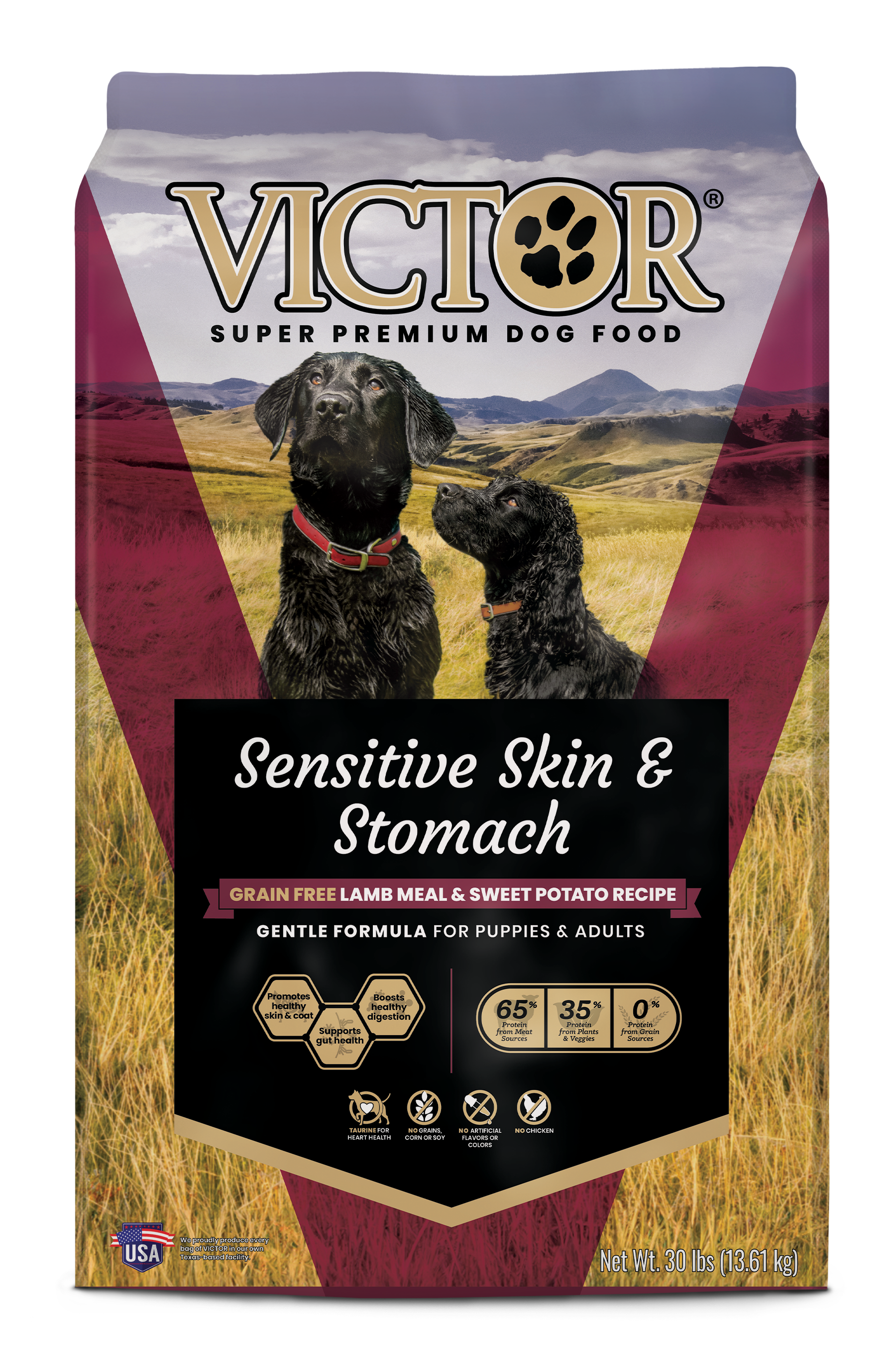 Victor Super Premium Dog Food Sensitive Skin & Stomach Grain Free Lamb & Sweet Potato 30 lb 899944446353