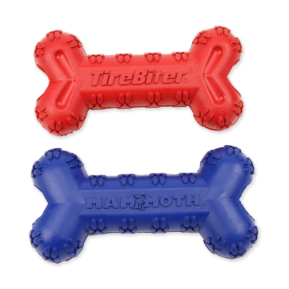Mammoth Pet Products TireBiter Advanced Color Bone w/Treat Station Dog Toy Large, 7.25 in 746772360224