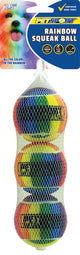 Petsport USA Rainbow Squeak Ball Dog Toy 2.5 in, 3 pk 713080703302