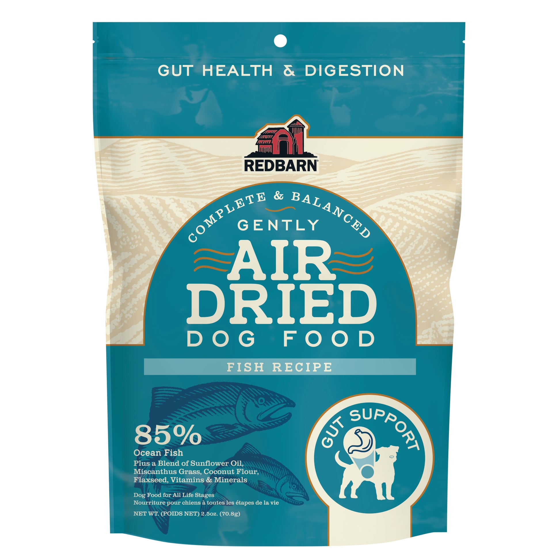 Redbarn Pet Products Air Dried Gut Support Dry Dog Food Fish 12ea/2.5 oz 785184120545
