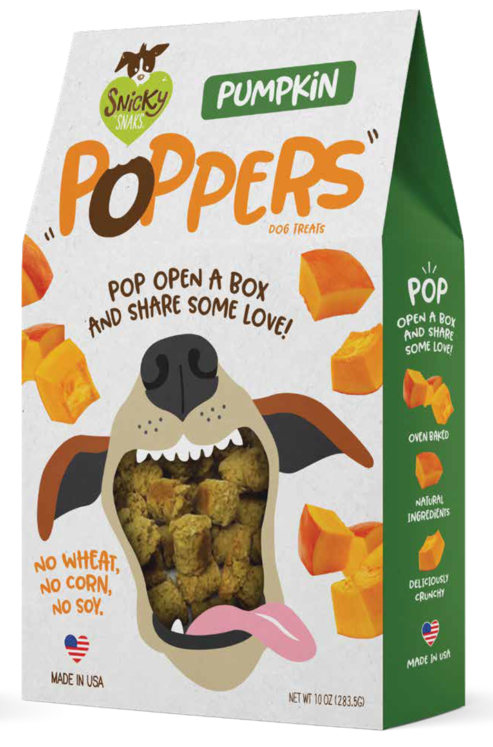Snicky Snak Poppers Dog Treat Pumpkin 10 oz 853994001979
