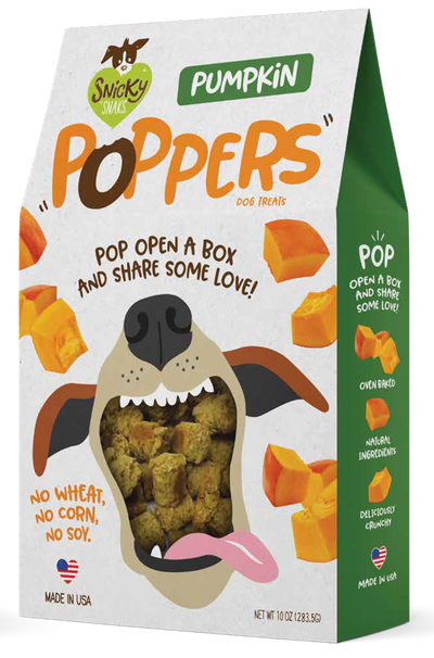 Snicky Snak Poppers Dog Treat Pumpkin 10 oz 853994001979