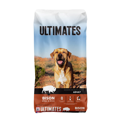 Ultimates Dry Dog Food Bison & Rice 28 lb 034846596267