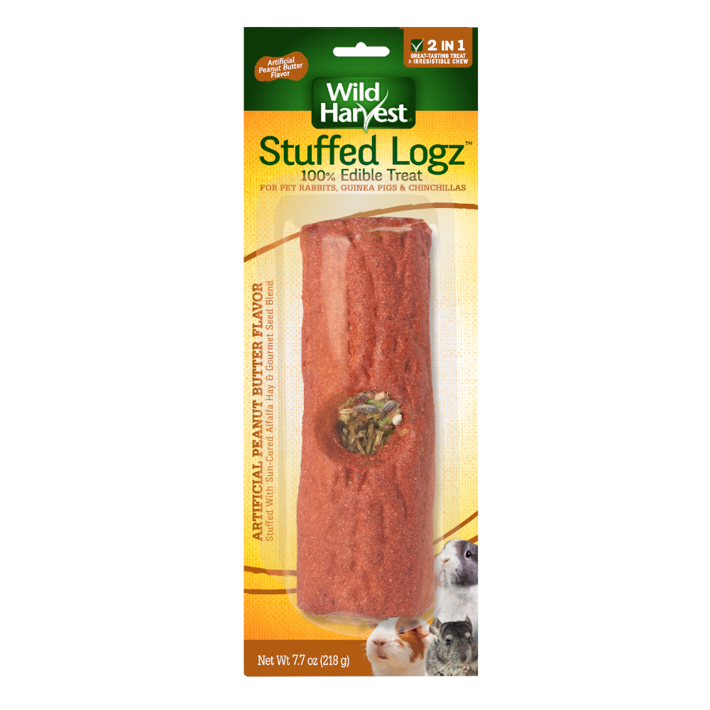 Wild Harvest Stuffed Logz Small Animal Edible Treat Peanut Butter 7.7 oz 026851992554