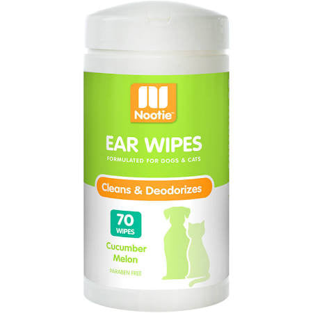 Nootie Cucumber Melon Ear Wipes For Dogs & Cats-70-ct-{L+x} 811048022035