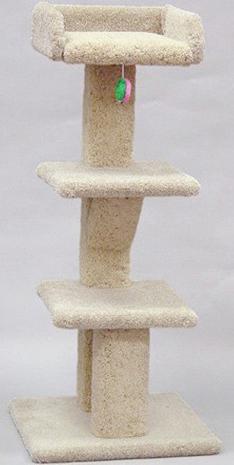 North American Pet Tree with Tray and 2 Shelves Scratcher Assorted 44 in - Cat