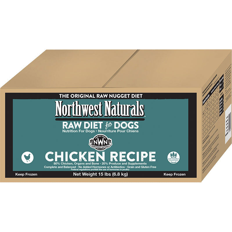 Northwest Naturals Dog Frozen Nuggets Chicken Bulk 15lb 087316386516
