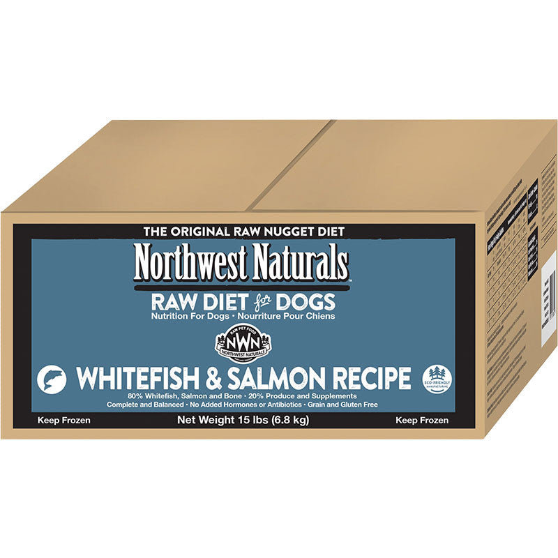 Northwest Naturals Dog Frozen Nuggets Whitefish Salmon Bulk 15lb 087316386554